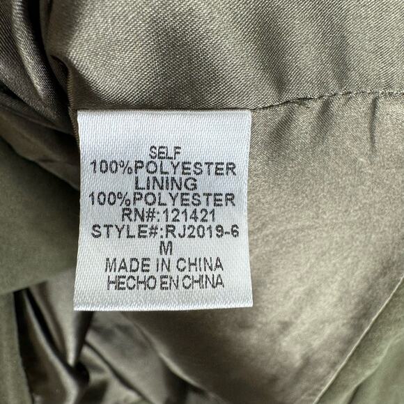 Ellison Green Long Sleeve Lined Asymmetrical Full Zip Lightweight Suede Jacket M - Picture 7 of 8